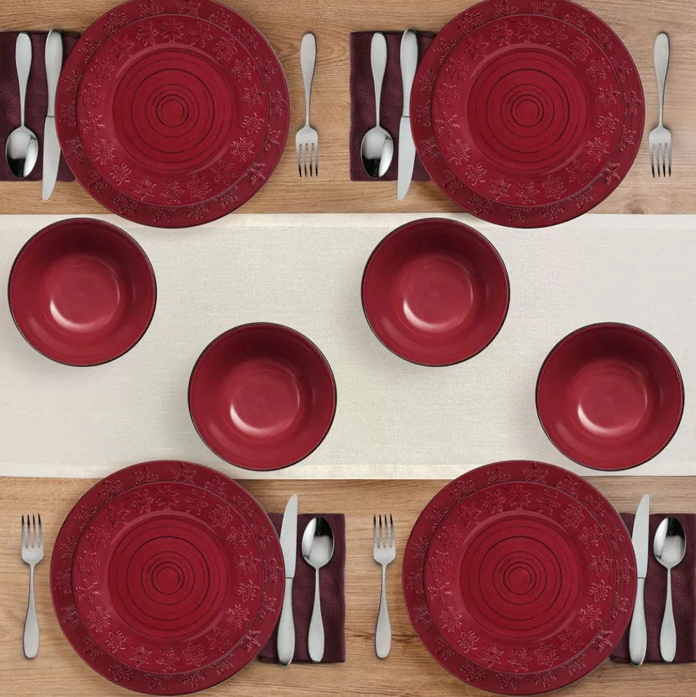 Trellis Snowflakes 12 Piece Dinnerware Set, Service for 4
