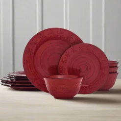 Trellis Snowflakes 12 Piece Dinnerware Set, Service for 4