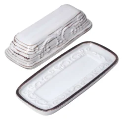 Trellis White Covered Butter Dish