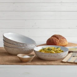 Trellis White Individual Pasta Bowl