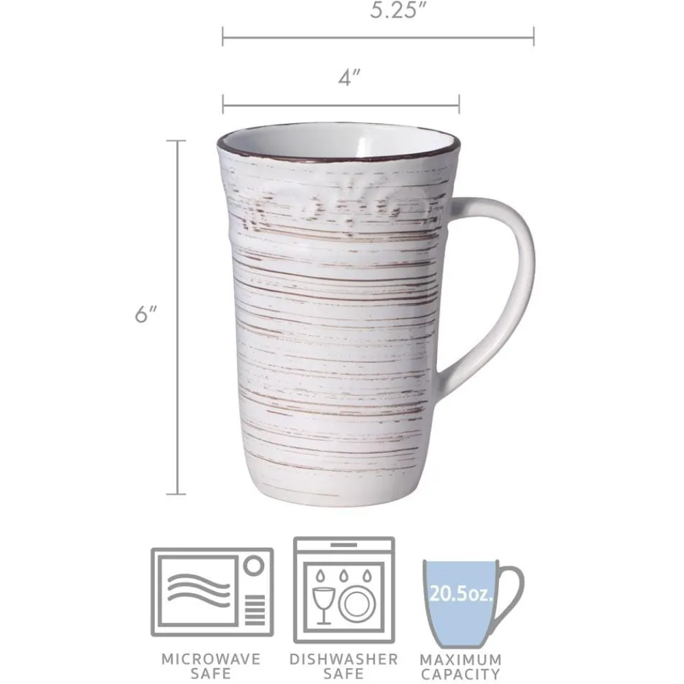 Trellis White Latte Mug