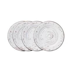 Trellis White Set of 4 Appetizer Plates