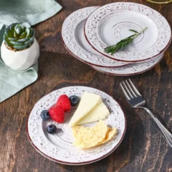 Trellis White Set of 4 Appetizer Plates