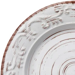Trellis White Set of 4 Dinner Plates