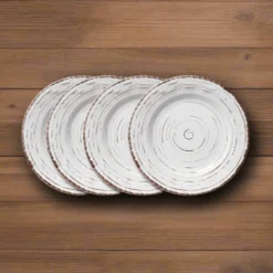 Trellis White Set of 4 Salad Plates