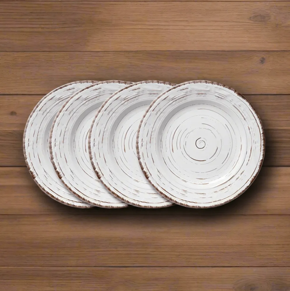 Trellis White Set of 4 Salad Plates