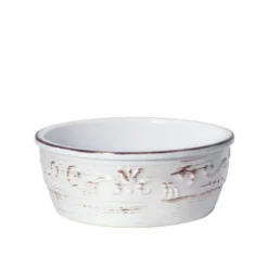 Trellis White Storage Bowl with Lid