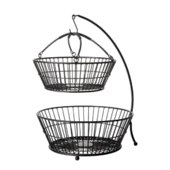Tully 2 Tier Fruit Storage Basket with Banana Hook