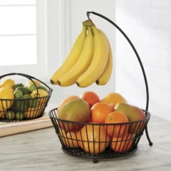 Tully 2 Tier Fruit Storage Basket with Banana Hook