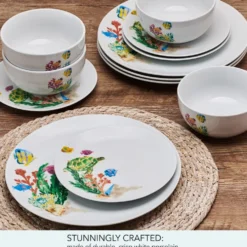 Underwater Life 12 Piece Dinnerware Set, Service for 4