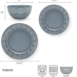 Valerie 12 Piece Dinnerware Set, Service for 4