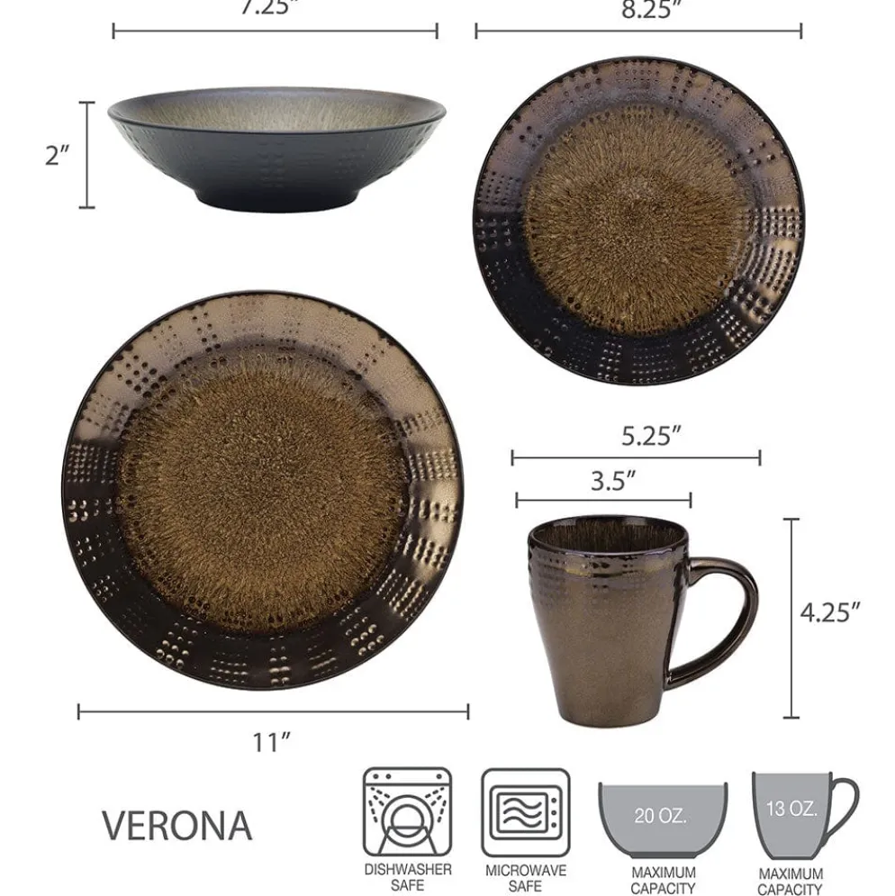 Verona 16 Piece Dinnerware Set, Service for 4