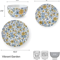Vibrant Garden 12 Piece Dinnerware Set, Service for 4