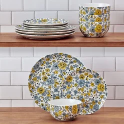 Vibrant Garden 12 Piece Dinnerware Set, Service for 4