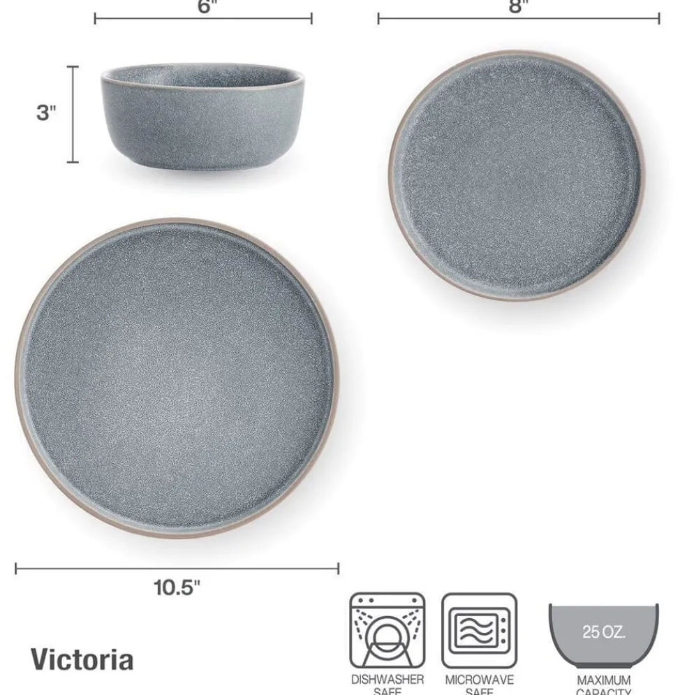 Victoria 12 Piece Dinnerware Set, Service for 4