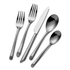 Wave Forged Satin 20 Piece Flatware Set, Service for 4