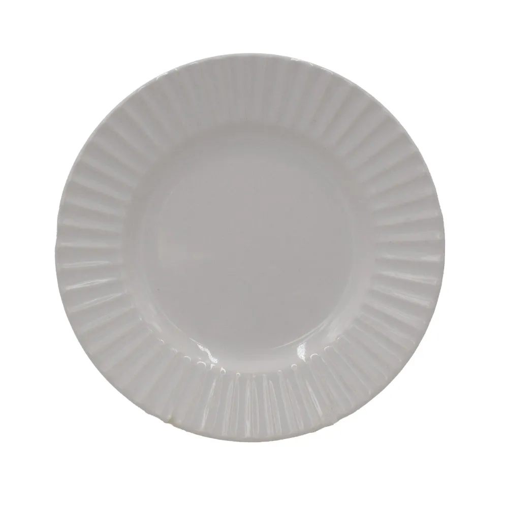 White Embossed 32 Piece Dinnerware Set, Service for 8