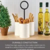 White Flatware Metal Storage Caddy