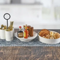 White Flatware Metal Storage Caddy