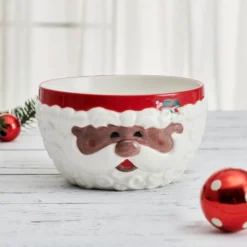 Winterberry® African American Jolly Santa Sculpted Cereal Bowl