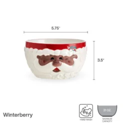 Winterberry® African American Jolly Santa Sculpted Cereal Bowl