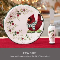 Winterberry® Cardinal Appetizer Plate with Spreader