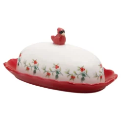 Winterberry® Cardinal Ruffled Butter Dish