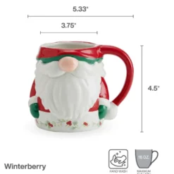 Winterberry® Figural Gnome Santa Mug