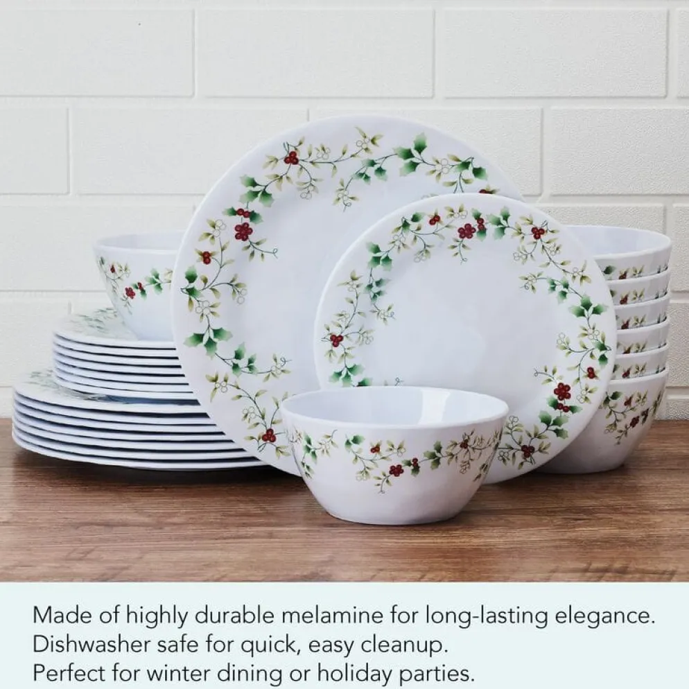 Winterberry® Melamine 24 Piece Dinnerware Set, Service for 8