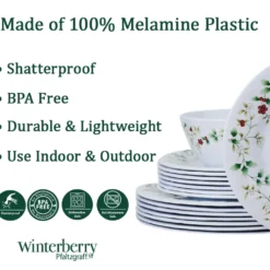 Winterberry® Melamine 24 Piece Dinnerware Set, Service for 8
