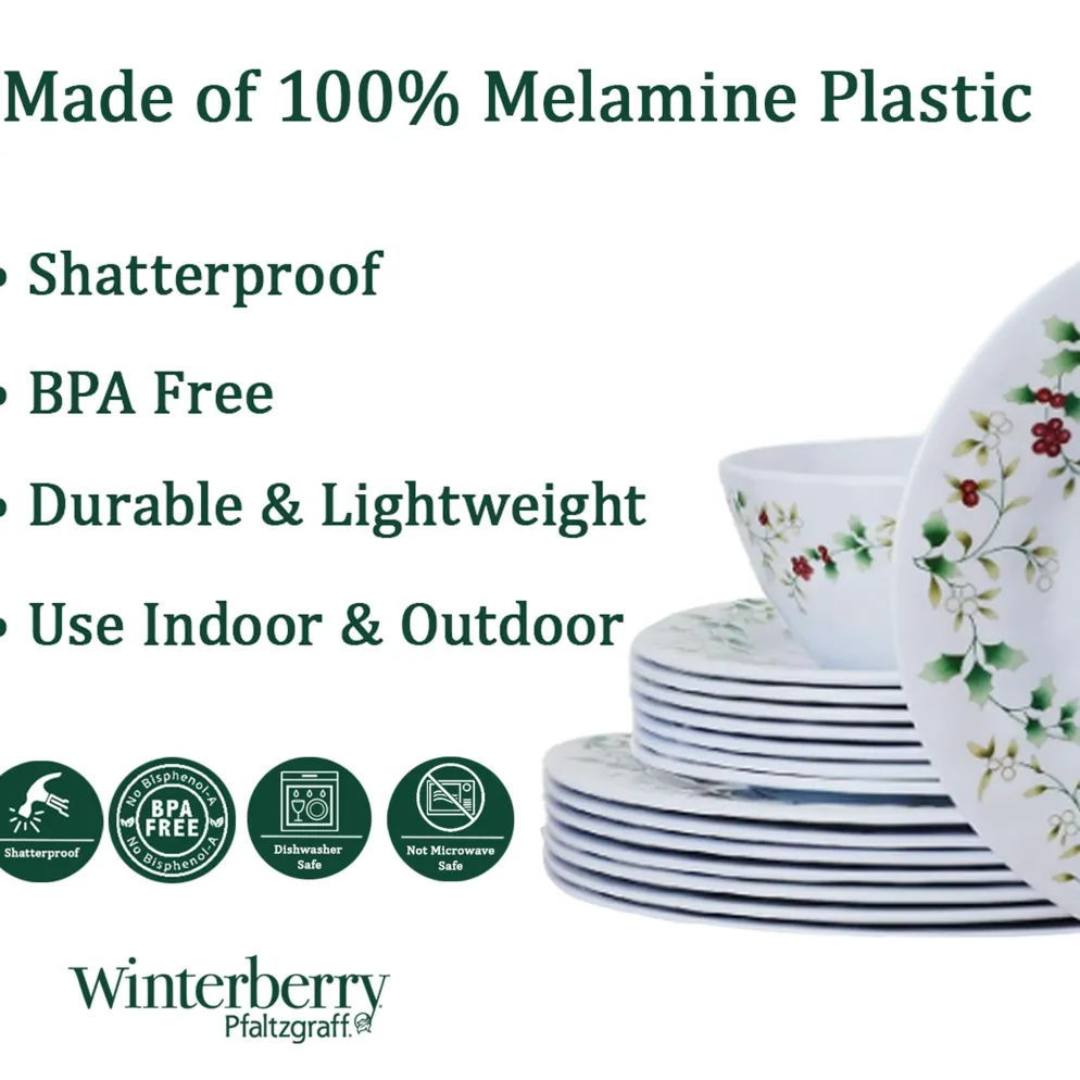 Winterberry® Melamine 24 Piece Dinnerware Set, Service for 8