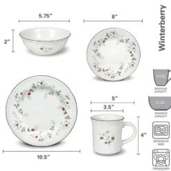 Winterberry® 16 Piece Dinnerware Set, Service for 4