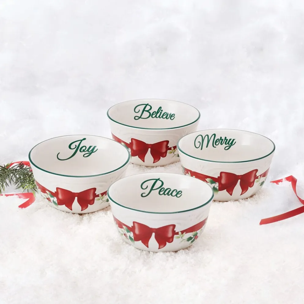 Winterberry® Ribbon Set of 4 Dessert Fruit Bowls