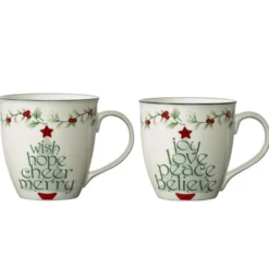 Winterberry® Sentiment on Tree Mugs, Set of 2