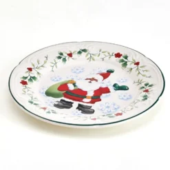 Winterberry® Set of 4 African American Jolly Santa Salad Plate