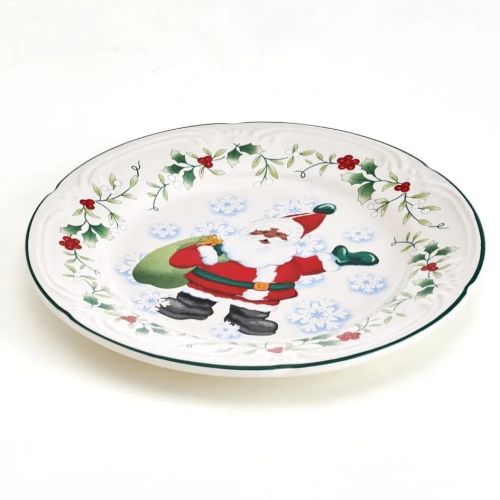 Winterberry® Set of 4 African American Jolly Santa Salad Plate