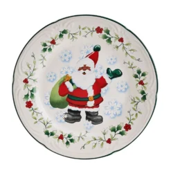 Winterberry® Set of 4 African American Jolly Santa Salad Plate