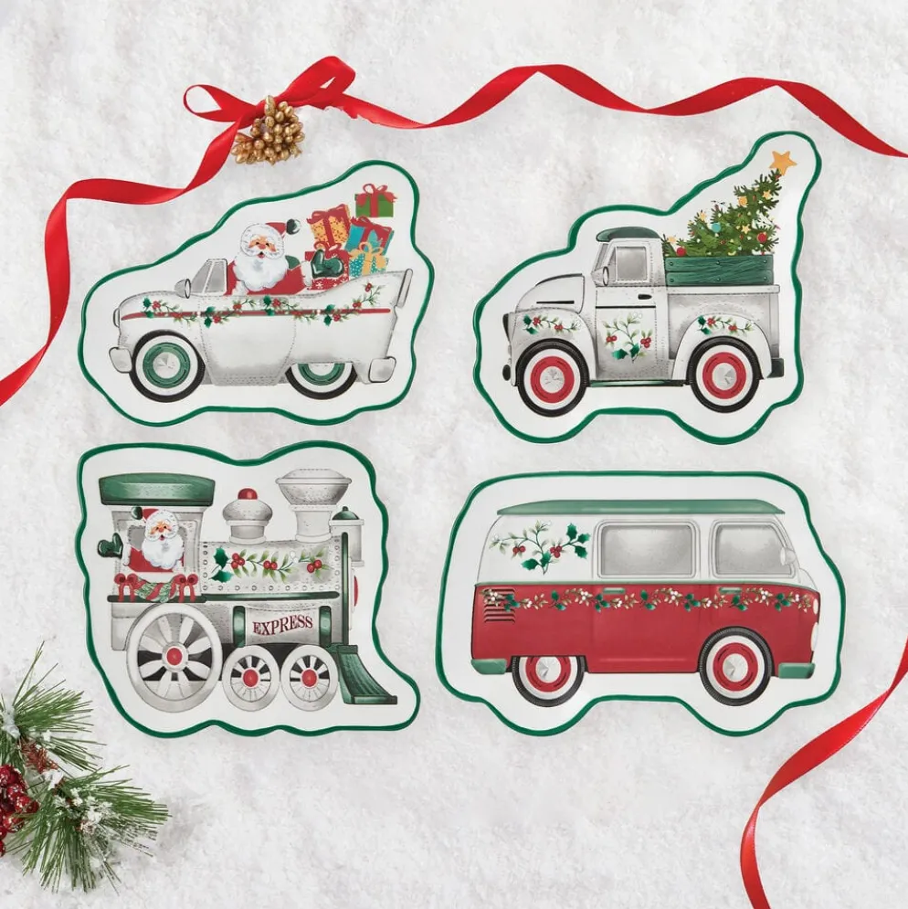 Winterberry® Set of 4 Figural Appetizer Dessert Plates