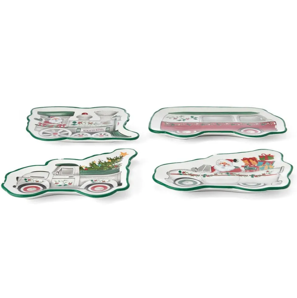 Winterberry® Set of 4 Figural Appetizer Dessert Plates