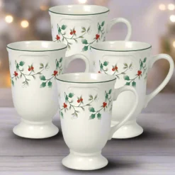 Winterberry® Set of 4 Footed Mugs