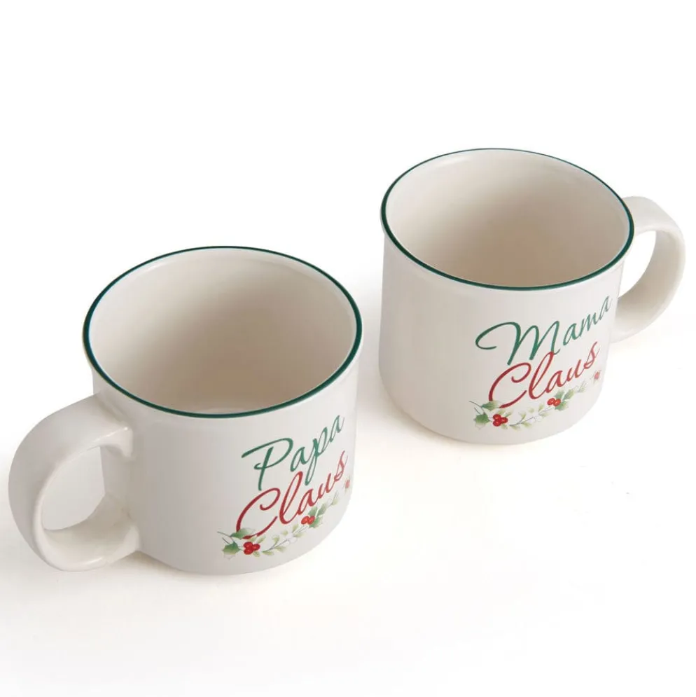 Winterberry® Set of 2 Mama and Papa Claus Mugs