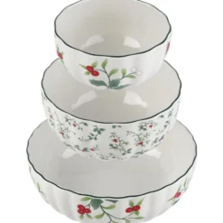 Winterberry® Set of 3 Scalloped Serving Bowls