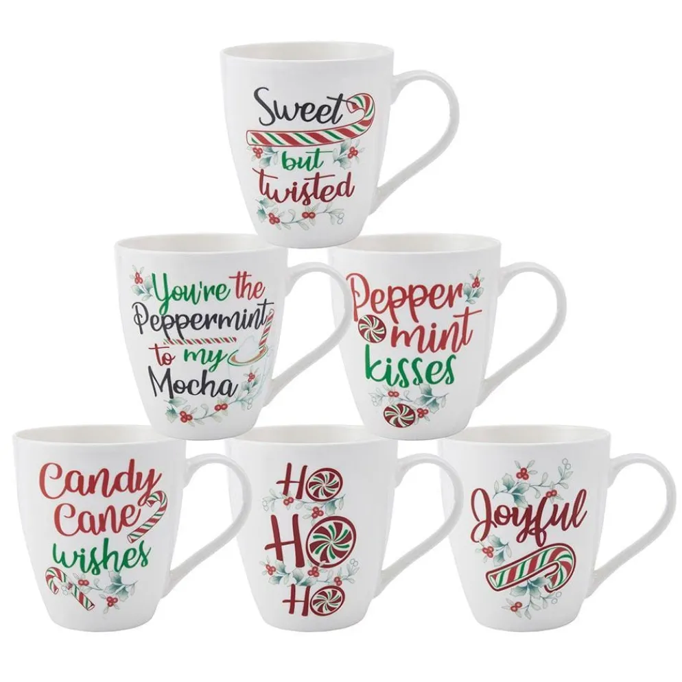 Winterberry® Set of 6 Sentiment Mugs