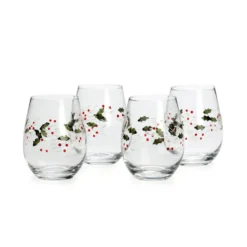 Winterberry® Set of 4 Stemless Wine Glasses