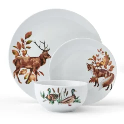 Woodland Wonders 12 Piece Dinnerware Set, Service for 4